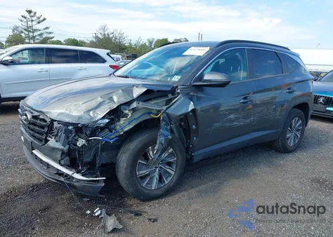 2022 Hyundai Tucson Hybrid Blue из США, поврежденный, VIN KM8JBCA19NU020489